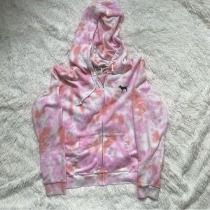 VS Pink Tie Dye Full Zip Hoodie
